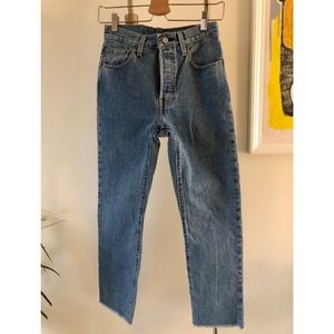 Levi’s 501 High Rise boyfriend jeans.